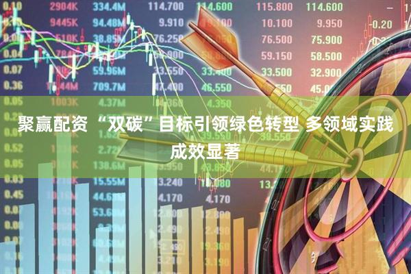聚赢配资 “双碳”目标引领绿色转型 多领域实践成效显著