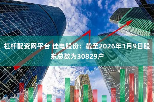 杠杆配资网平台 佳电股份：截至2026年1月9日股东总数为30829户