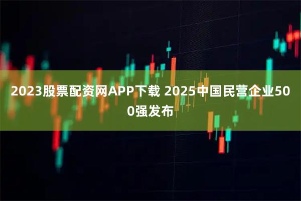2023股票配资网APP下载 2025中国民营企业500强发布