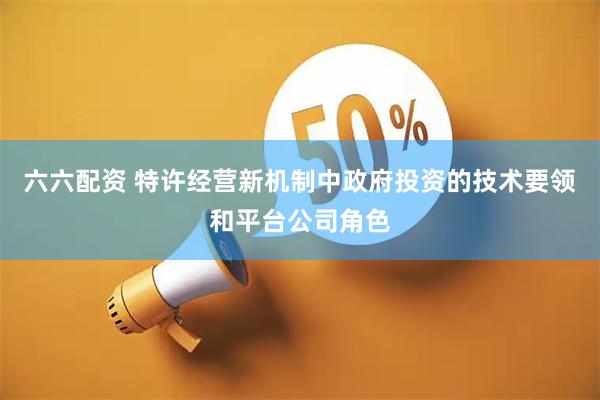 六六配资 特许经营新机制中政府投资的技术要领和平台公司角色